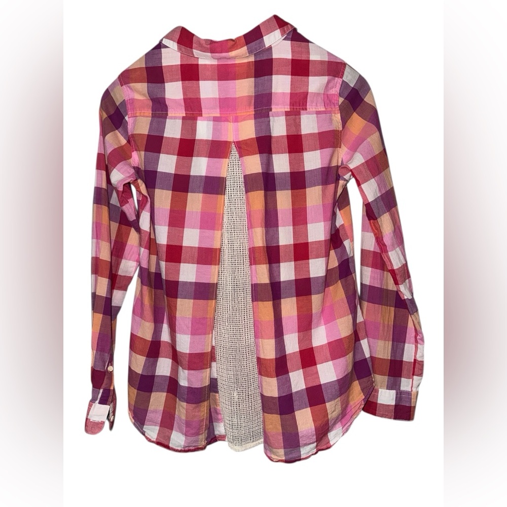 Isabella Sinclair Plaid Button Down Shirt Pink Red Purple Size Small - Picture 3 of 5